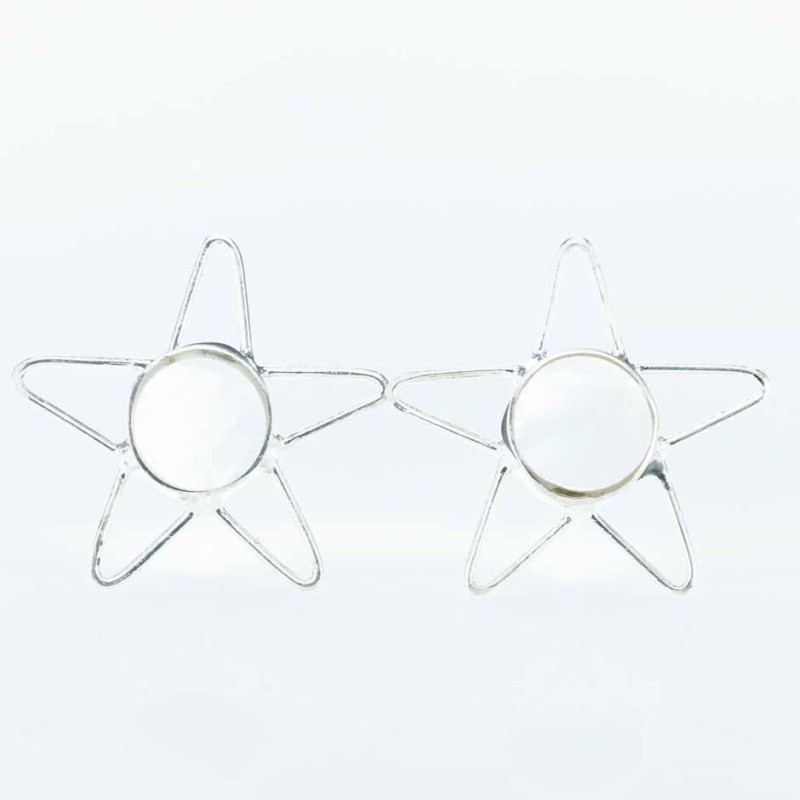 Earring Star 14mm. Mother Of Pearl