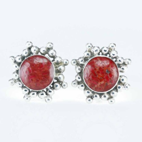 Earring Star 5x8mm. Coral