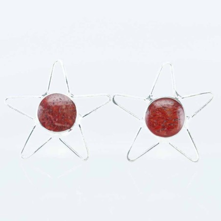 Earring Star 5x13mm. Coral