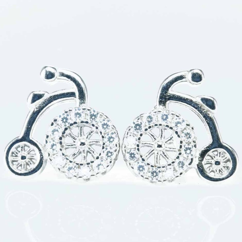 Earring Wheel  6x10mm. Circonia