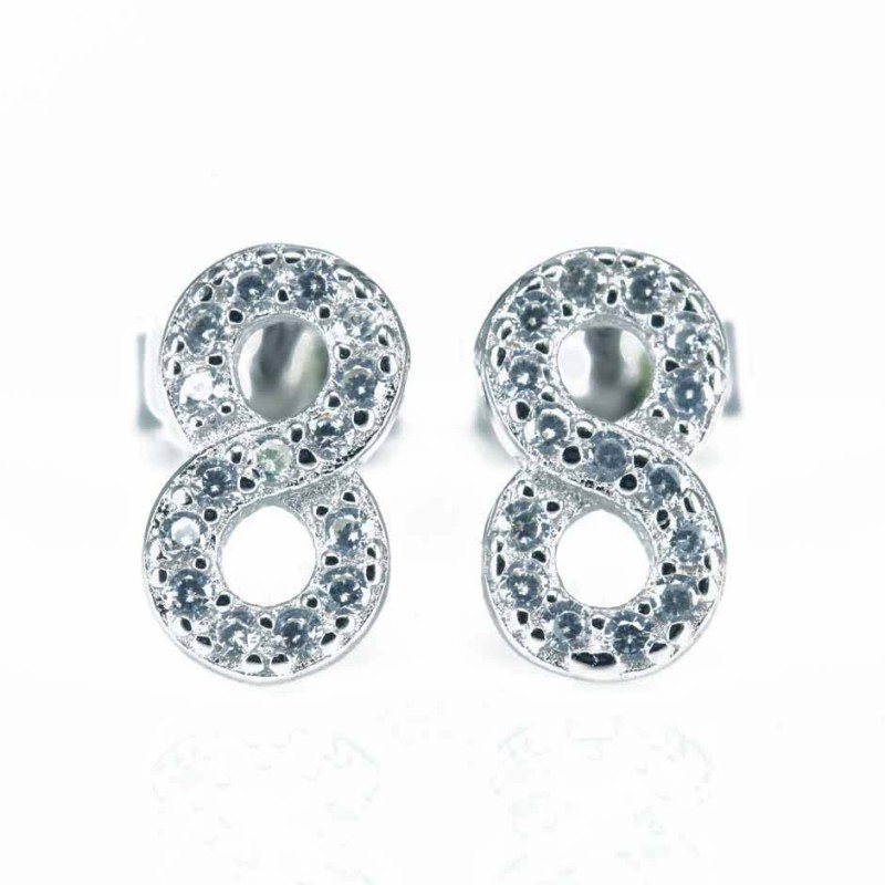 Earring Infinity 5x8mm. Circonia