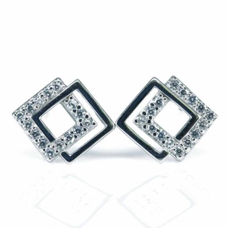 Earring Rhombus 7x9mm. Circonia