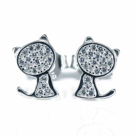 Earring Cat 6x9mm. Circonia