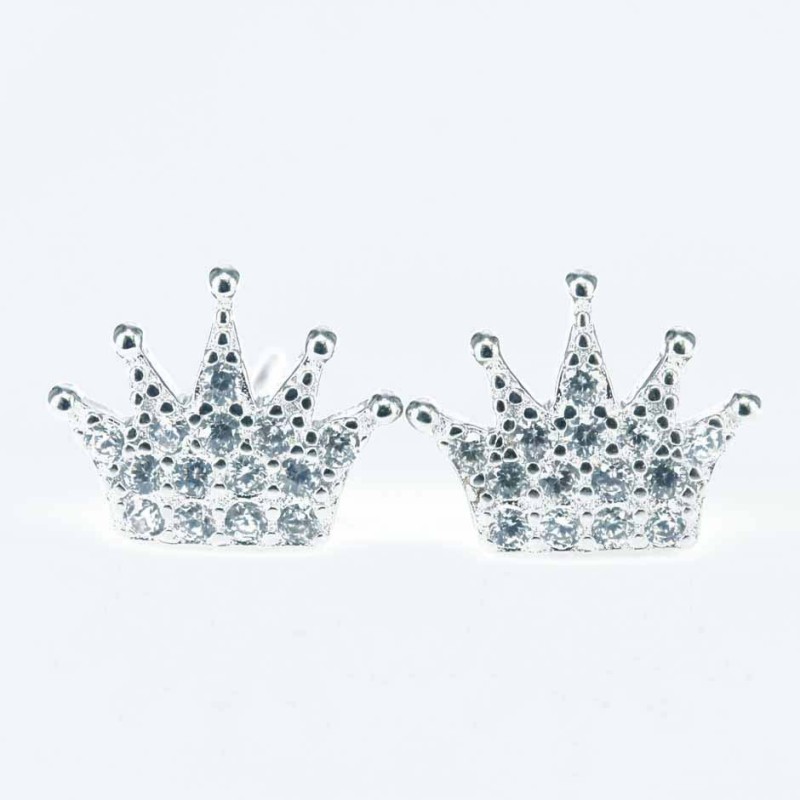 Earring Crown 8x10mm. Circonia