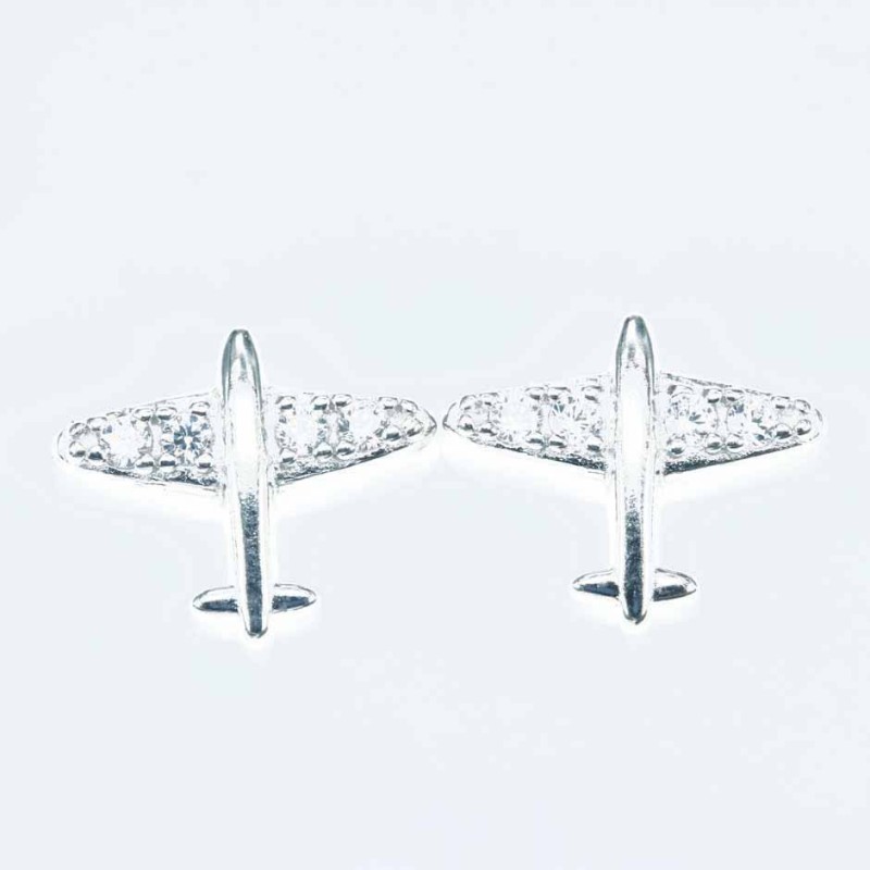 Earring Airplane 9x11mm. Circonia Earring Airplane 9x11mm. Circonia
