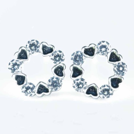 Earring Heart 8mm. Circonia