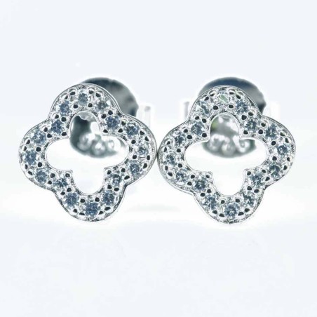 Earring Flower 7mm. Circonia