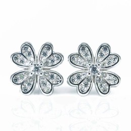 Earring Flower 9mm. Circonia