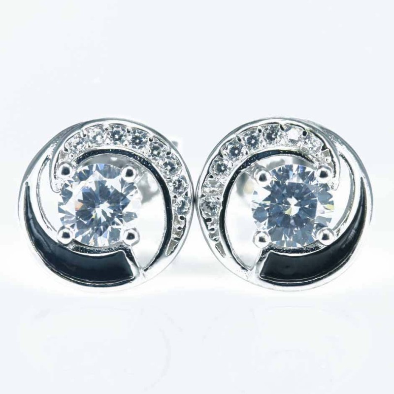 Earring Flower 8mm. Circonia