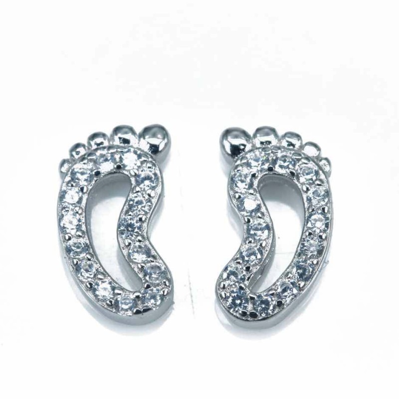 Earring Heart 5x9mm. Circonia