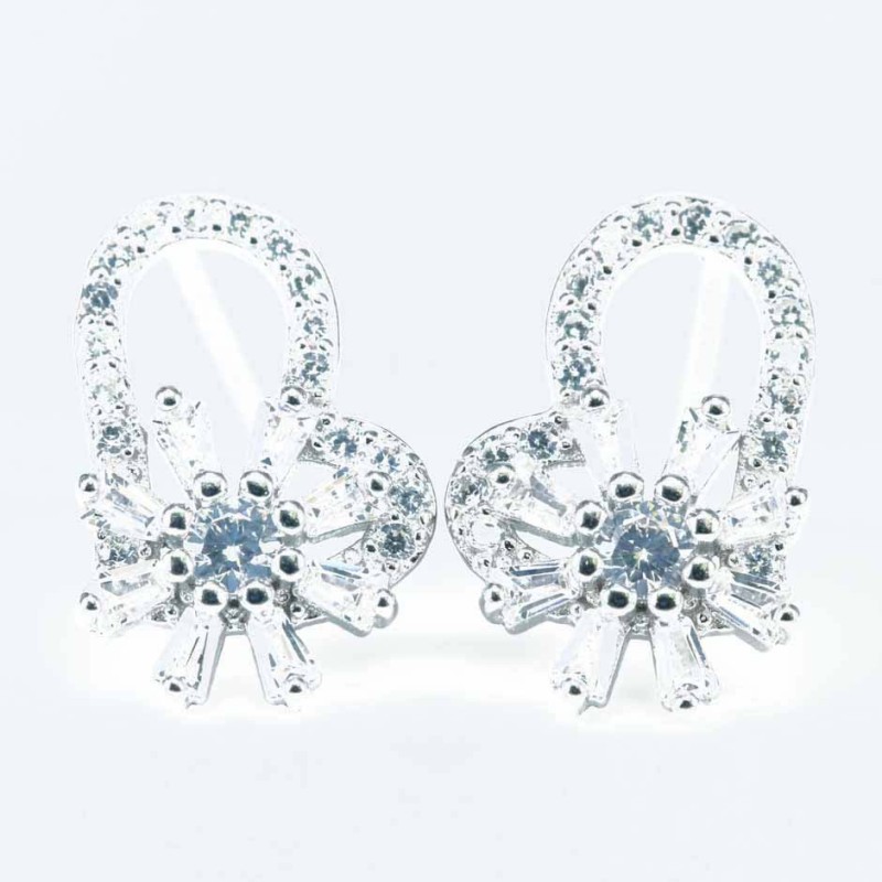 Earring Heart 10x14mm. Circonia