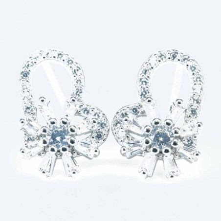 Earring Heart 10x14mm. Circonia