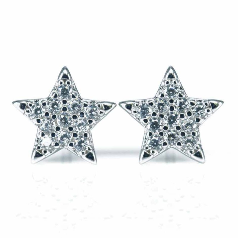 Earring Star 8mm. Circonia