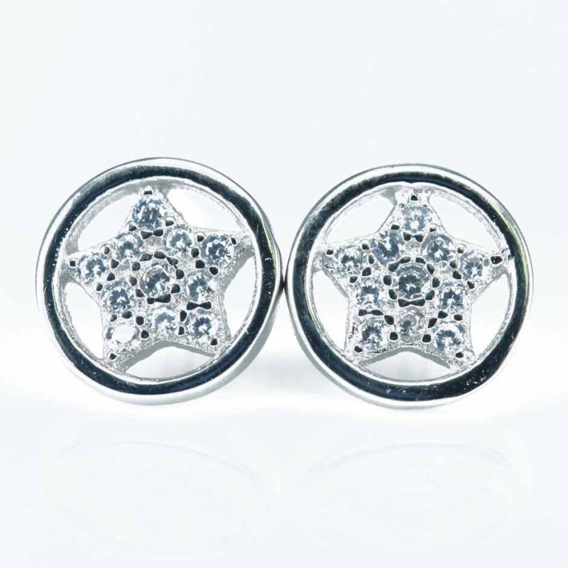 Earring Star 8mm. Circonia