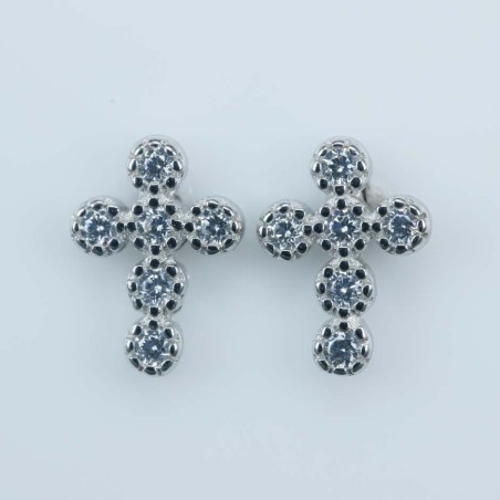 Earring Cross 6x8mm. Circonia