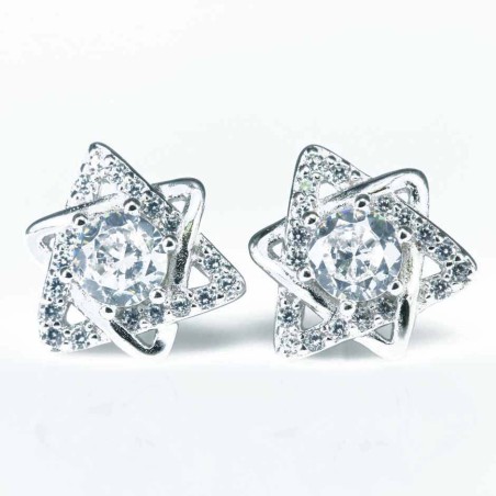 Earring Star 9mm. Circonia