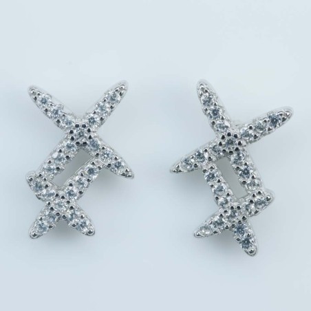 Earring Cross 9x12mm. Circonia