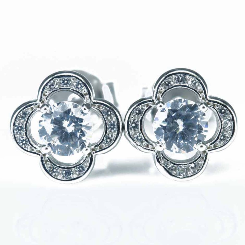 Earring Flower 7mm. Circonia