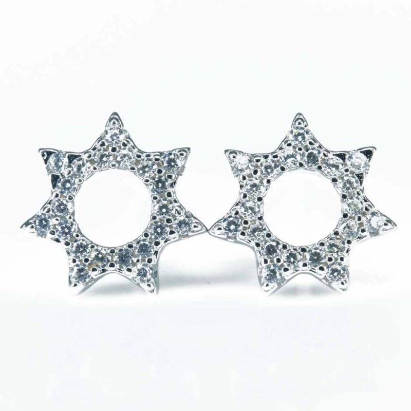 Earring Star 8mm. Circonia