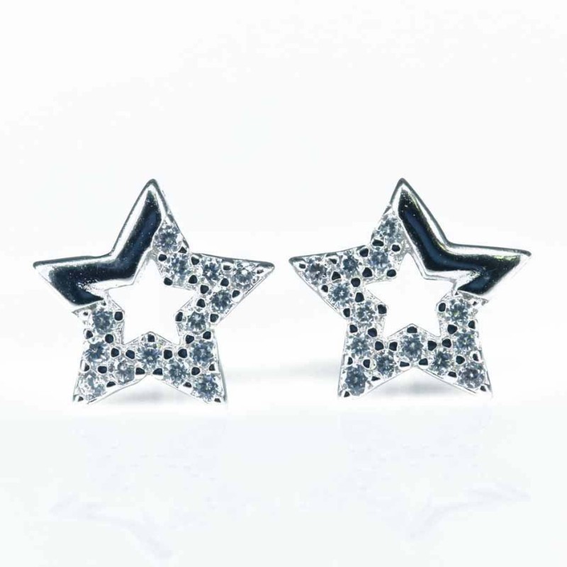 Earring Star 7mm. Circonia