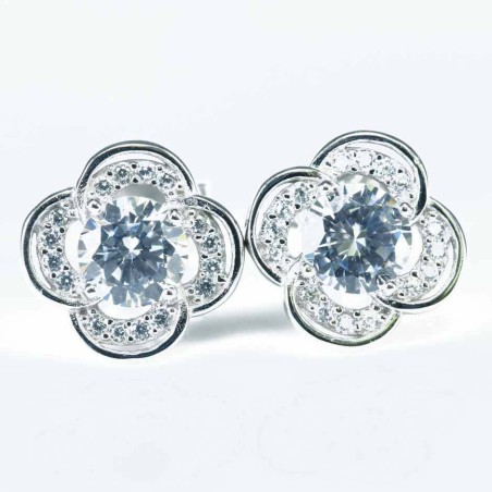 Earring Flower 9mm. Circonia