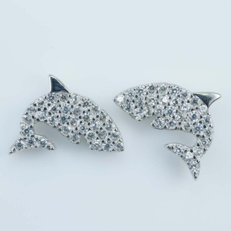 Earring Fish 7x11mm. Circonia