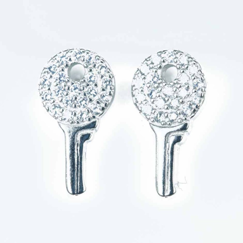 Earring Key 6x12mm. Circonia