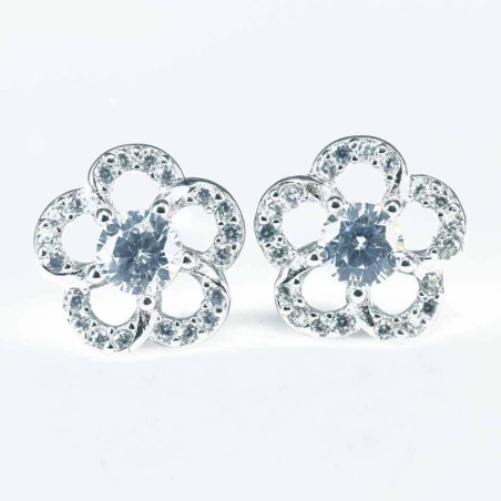 Earring Flower 8mm. Circonia