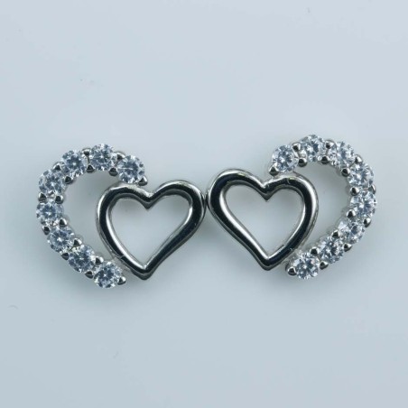 Earring Heart 10x12mm. Circonia