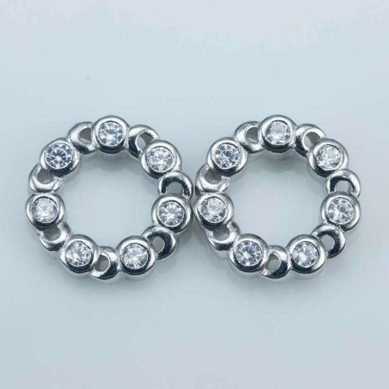 Earring Round 10mm. Circonia