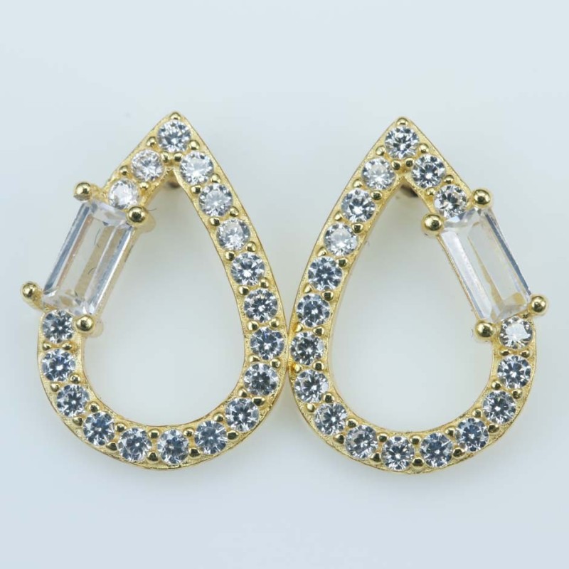 Earring Drop 9x13mm. Circonia Gold Earring Drop 9x13mm. Circonia Gold