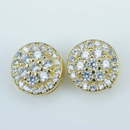 Earring Round 8mm. Circonia Gold