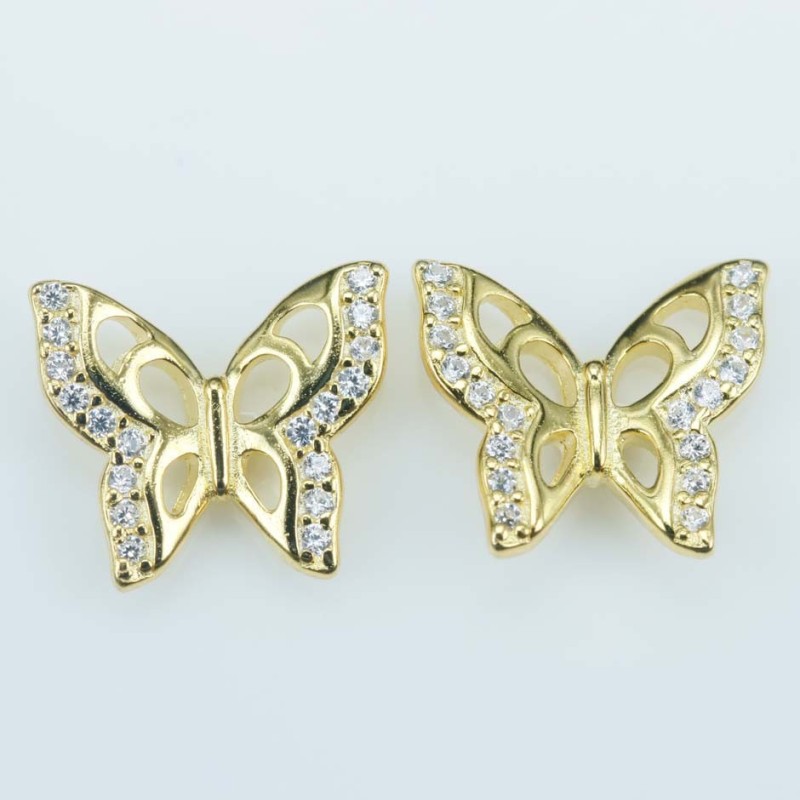 Earring Butterfly 8x10mm. Circonia Gold Earring Butterfly 8x10mm. Circonia Gold