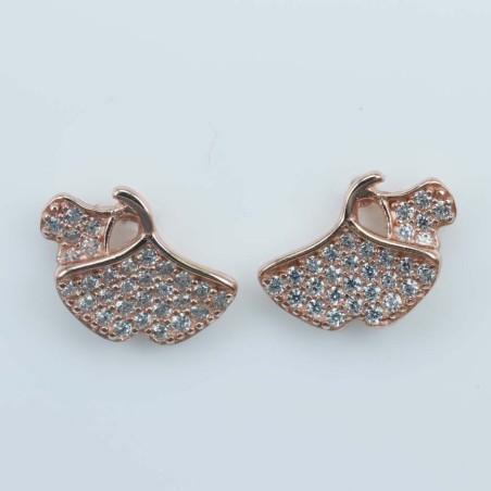 Earring tree 6x10mm. Circonia Pink Gold