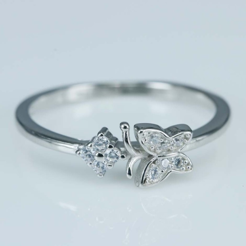 Ring Butterfly 6mm. Circonia