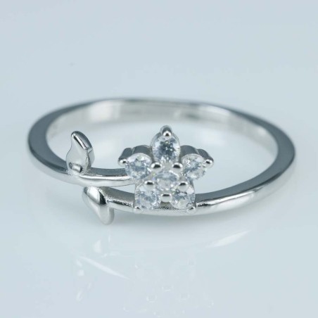 Ring Flower 7mm. Circonia