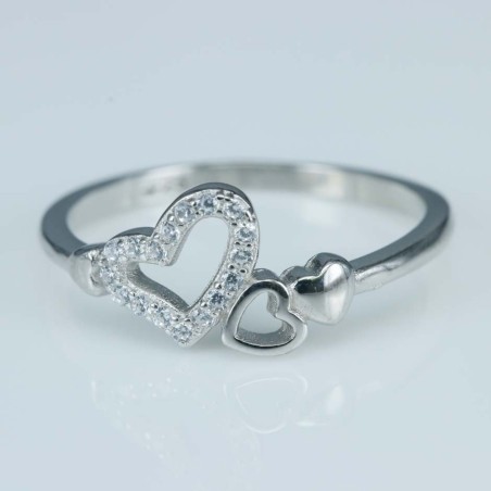 Ring Heart 7mm. Circonia