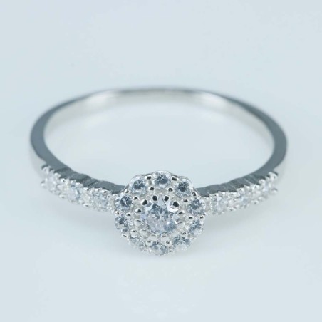 Ring Flower 7mm. Circonia