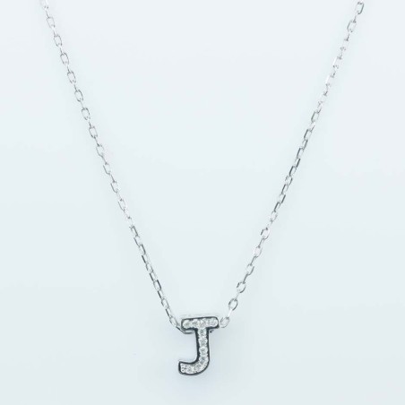 Necklace J" 6x8mm. Circonia