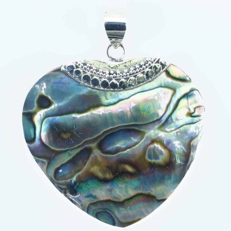 Pendant Heart 36x42mm. Abalon Shell