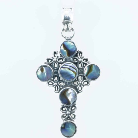 Pendant Cross 21x44mm. Abalon Shell