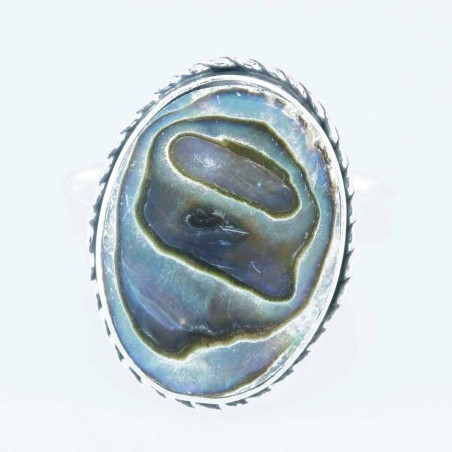 Ring  Oval 15x19mm. Abalon Shell