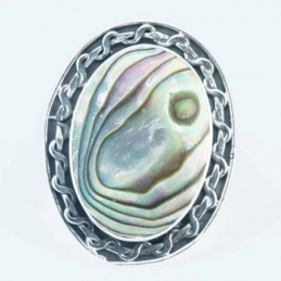 Ring  Oval 18x23mm. Abalon...
