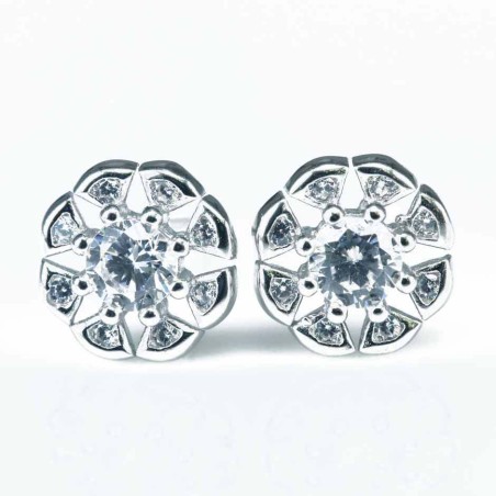 Earring Flower 7mm. Circonia