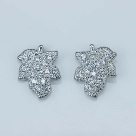 Earring Leaf 6x8mm. Circonia