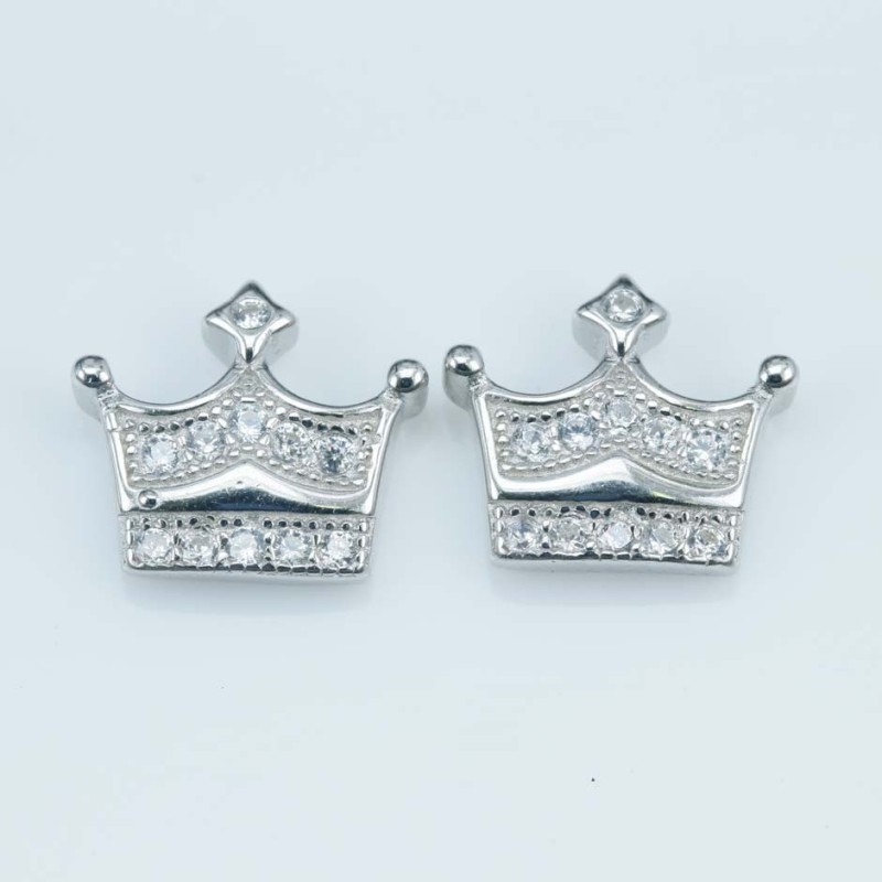 Earring Crown 9x11mm. Circonia