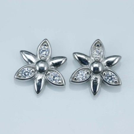 Earring Flower 11mm. Circonia