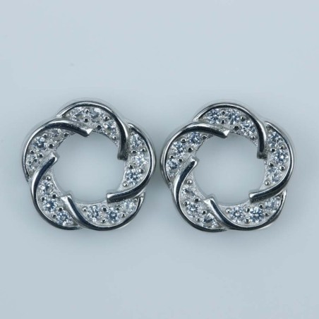 Earring Round 10mm. Circonia