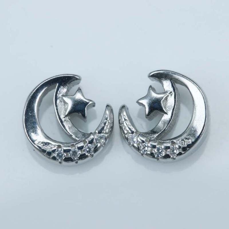 Earring Moon 8mm. Circonia Earring Moon 8mm. Circonia