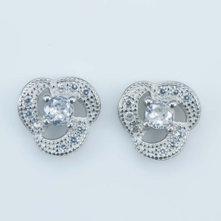 Earring Flower 8mm. Circonia